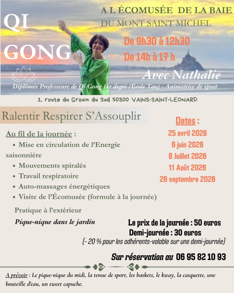 Programme du stage de Qi Gong proposé à l'écomusée